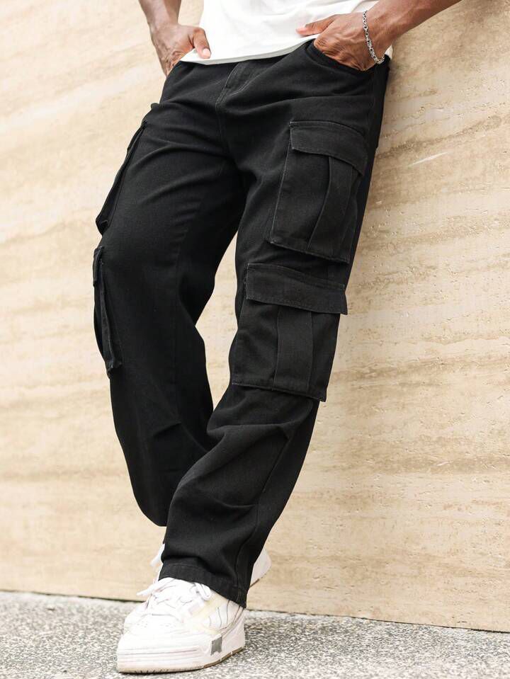 "Denis" Multipocket Black Cargo Pant