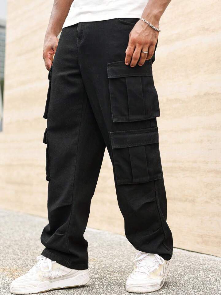 "Denis" Multipocket Black Cargo Pant