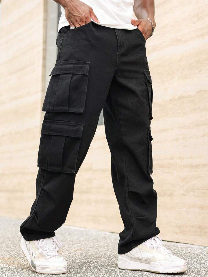 "Denis" Multipocket Black Cargo Pant