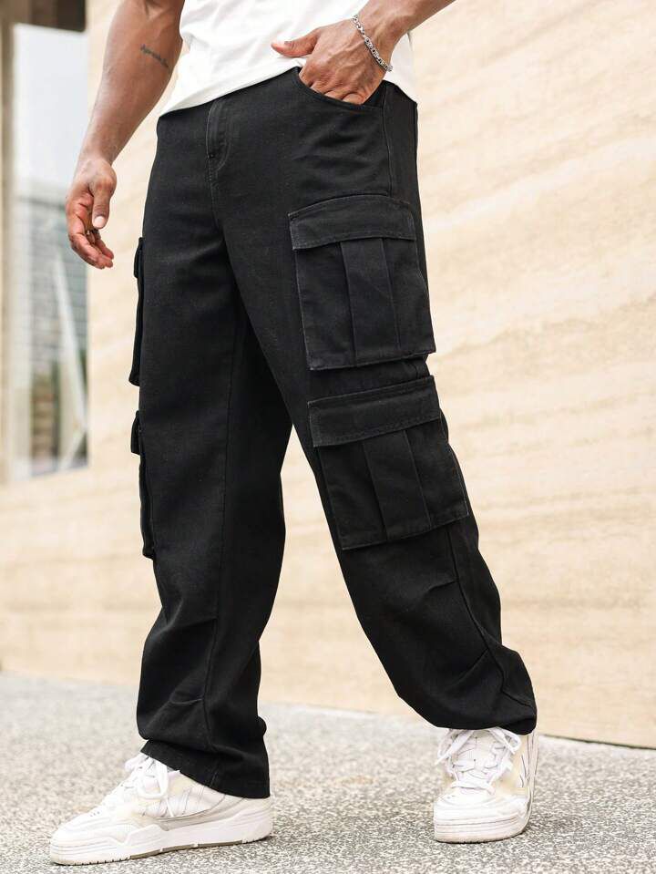 "Denis" Multipocket Black Cargo Pant