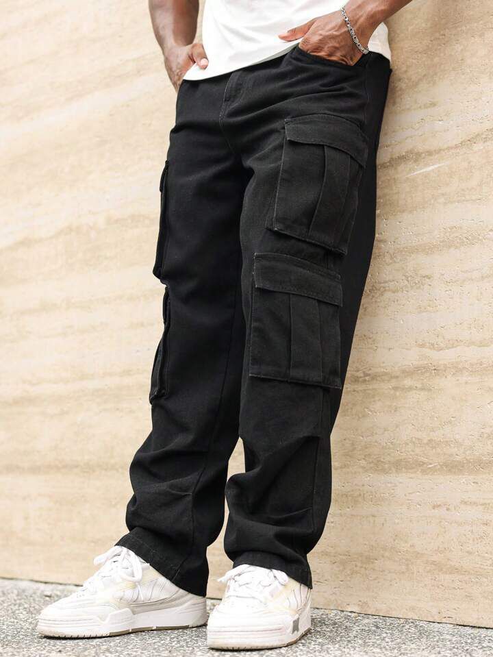 "Denis" Multipocket Black Cargo Pant
