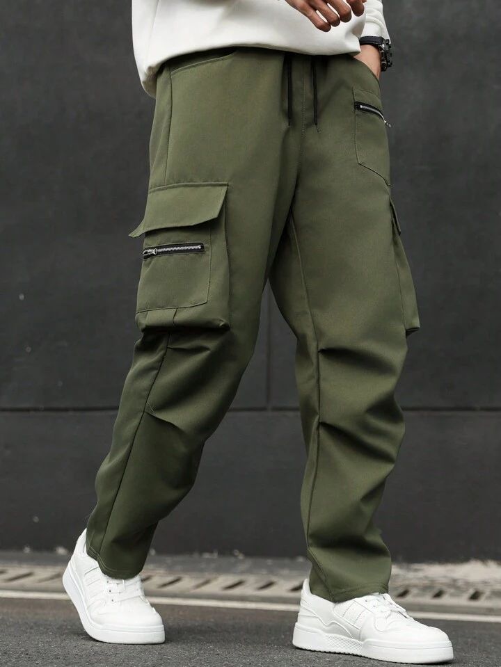 "Fabien" Multipocket Olive Green Cargo Pant