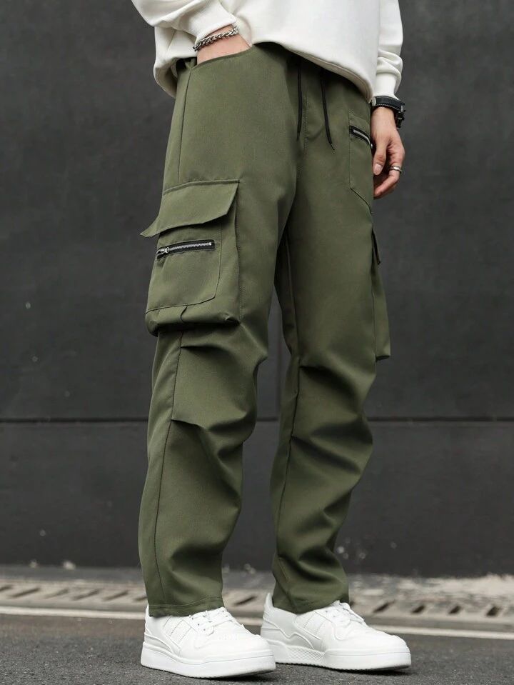 "Fabien" Multipocket Olive Green Cargo Pant