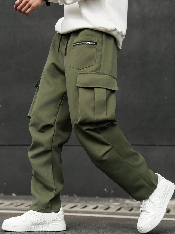 "Fabien" Multipocket Olive Green Cargo Pant