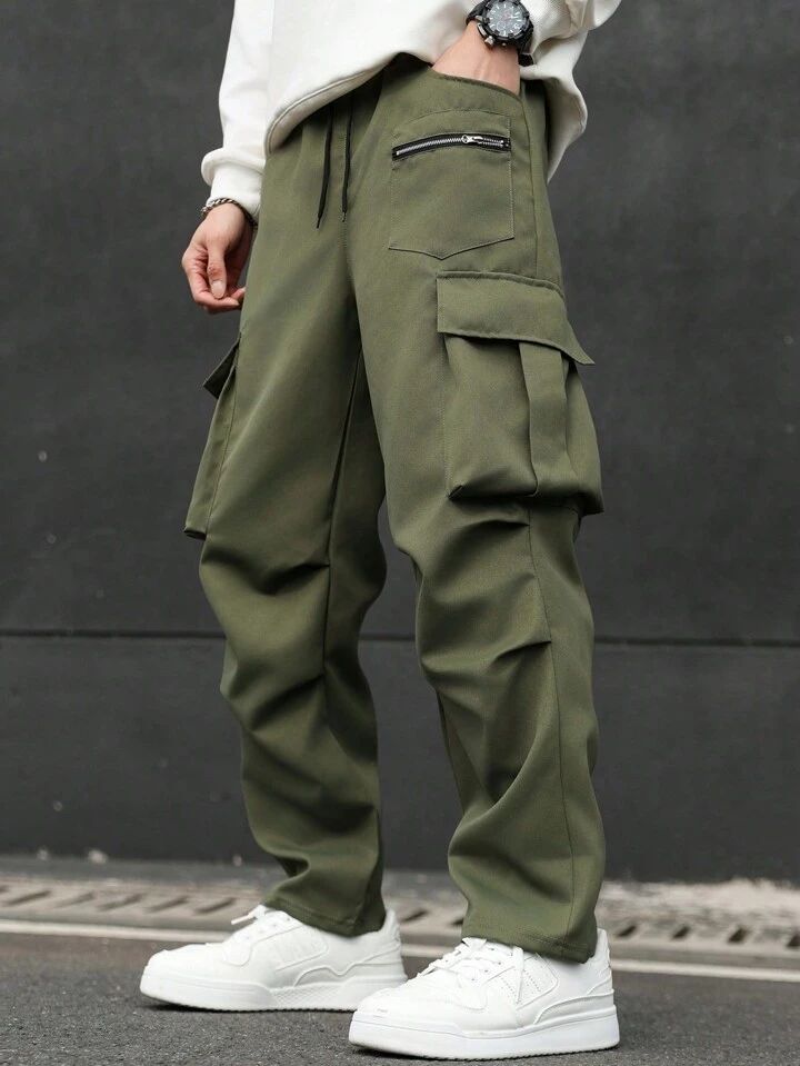 "Fabien" Multipocket Olive Green Cargo Pant