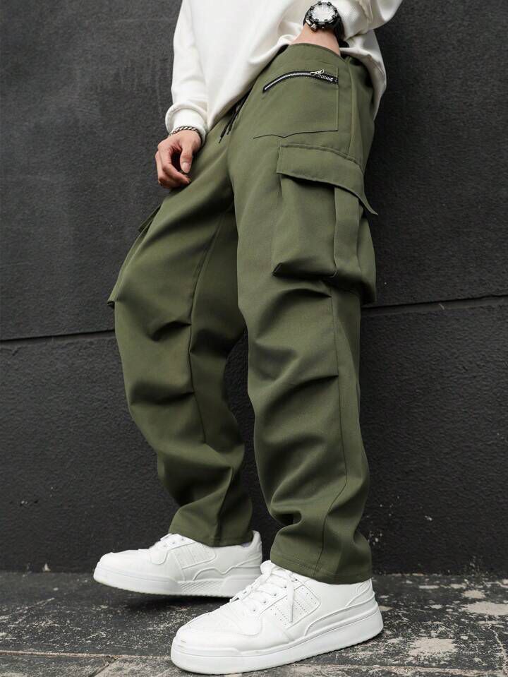 "Fabien" Multipocket Olive Green Cargo Pant