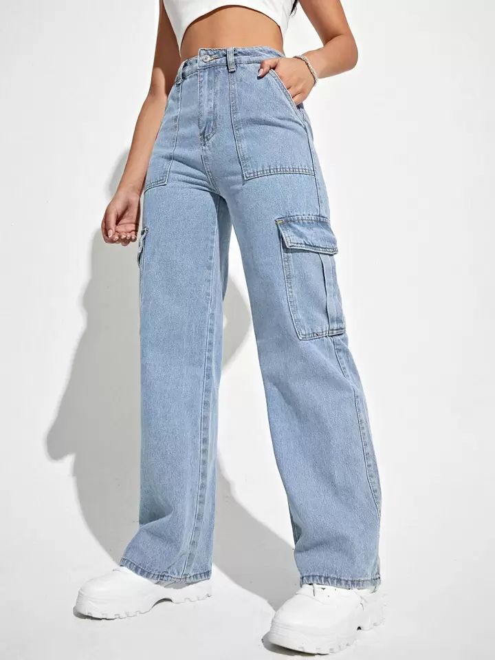MultiPocket Blue Cargo Pant