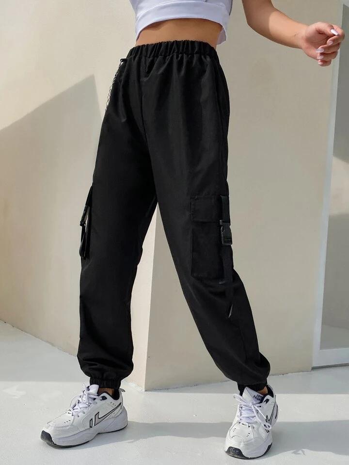 MultiPocket Black Cargo Pant