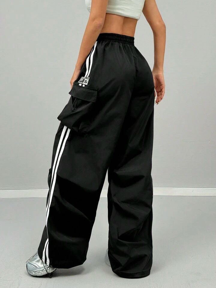 "Femme" MultiPocket Black Cargo Pant