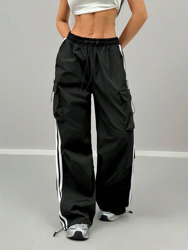 "Femme" MultiPocket Black Cargo Pant