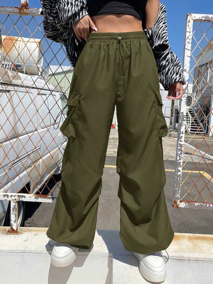 "Siren" MultiPocket Green Cargo Pant