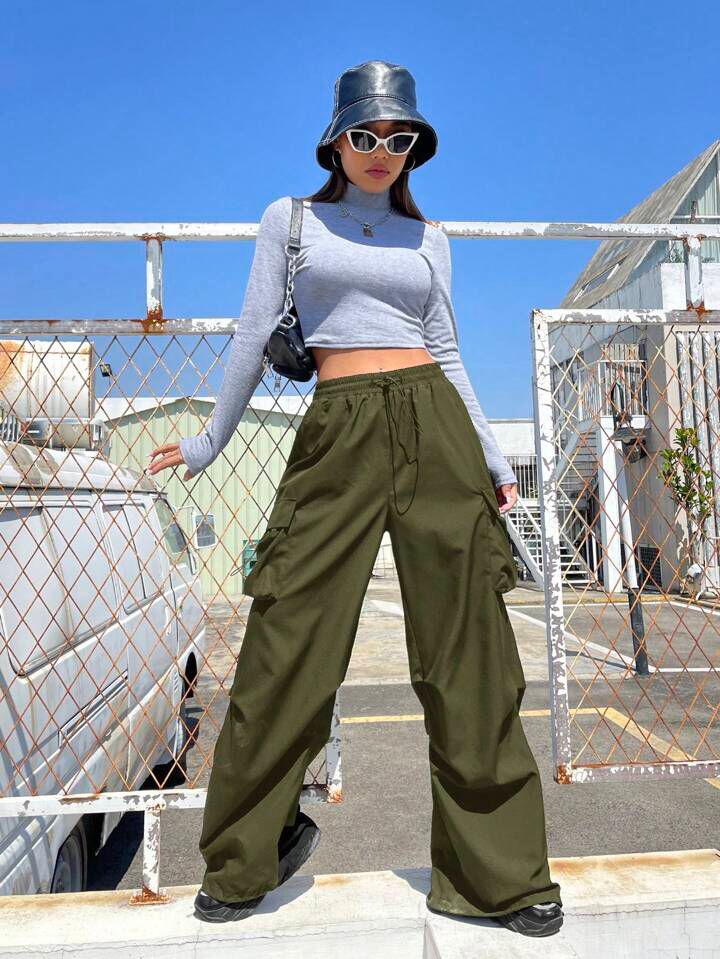 "Siren" MultiPocket Green Cargo Pant