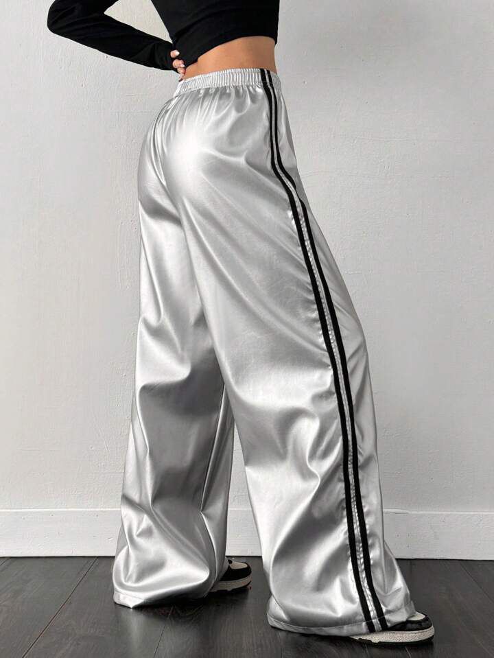 "Splendor" Stripes Parachute Pant