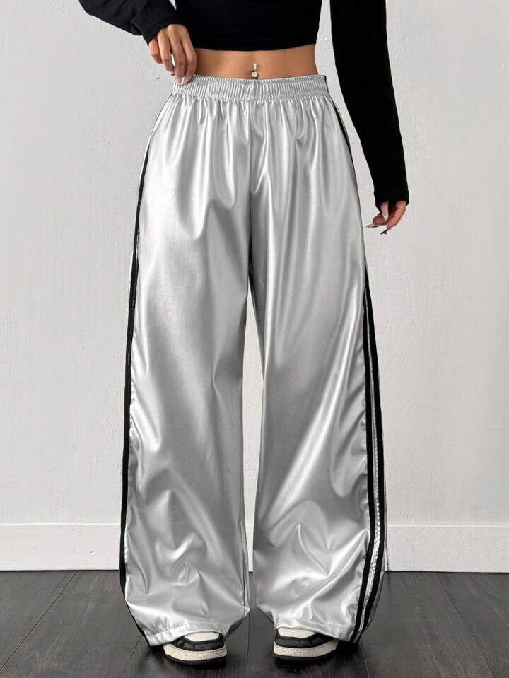 "Splendor" Stripes Parachute Pant