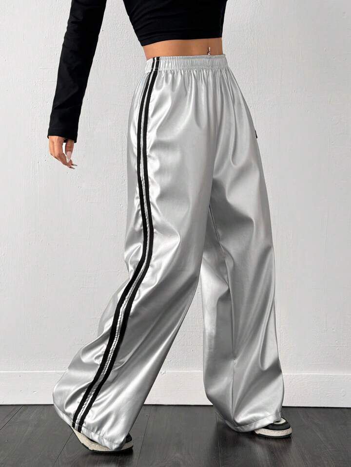 "Splendor" Stripes Parachute Pant
