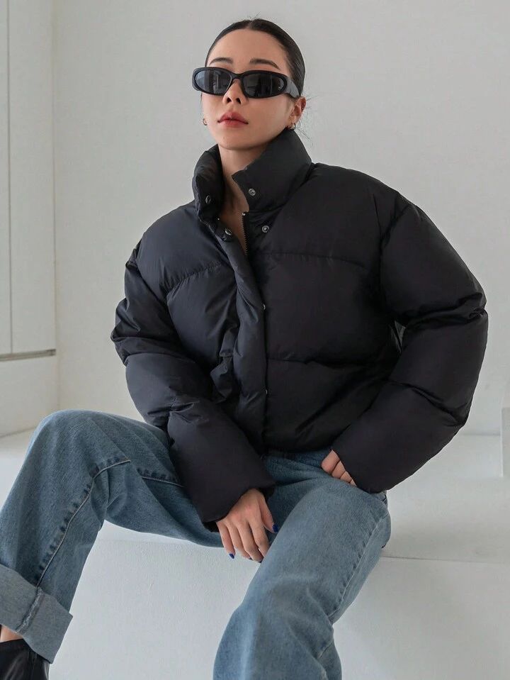 "Urban Edge"Black Puffer Jacket