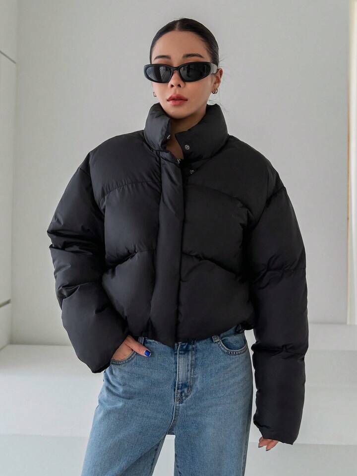 "Urban Edge"Black Puffer Jacket
