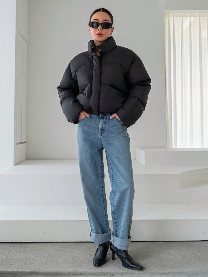 "Urban Edge"Black Puffer Jacket