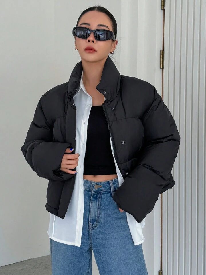 "Urban Edge"Black Puffer Jacket