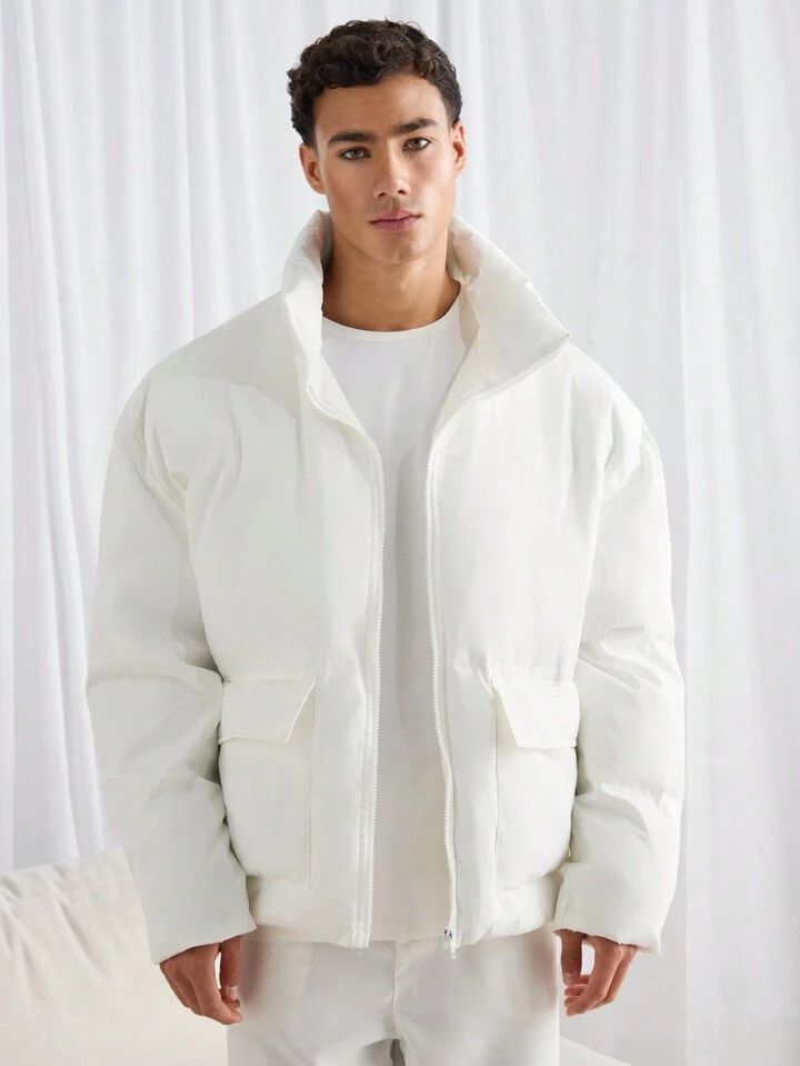 "Vibrant" (Unisex) White Puffer Jacket
