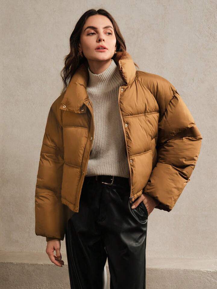 "Dramatic"  Brown Puffer Jacket