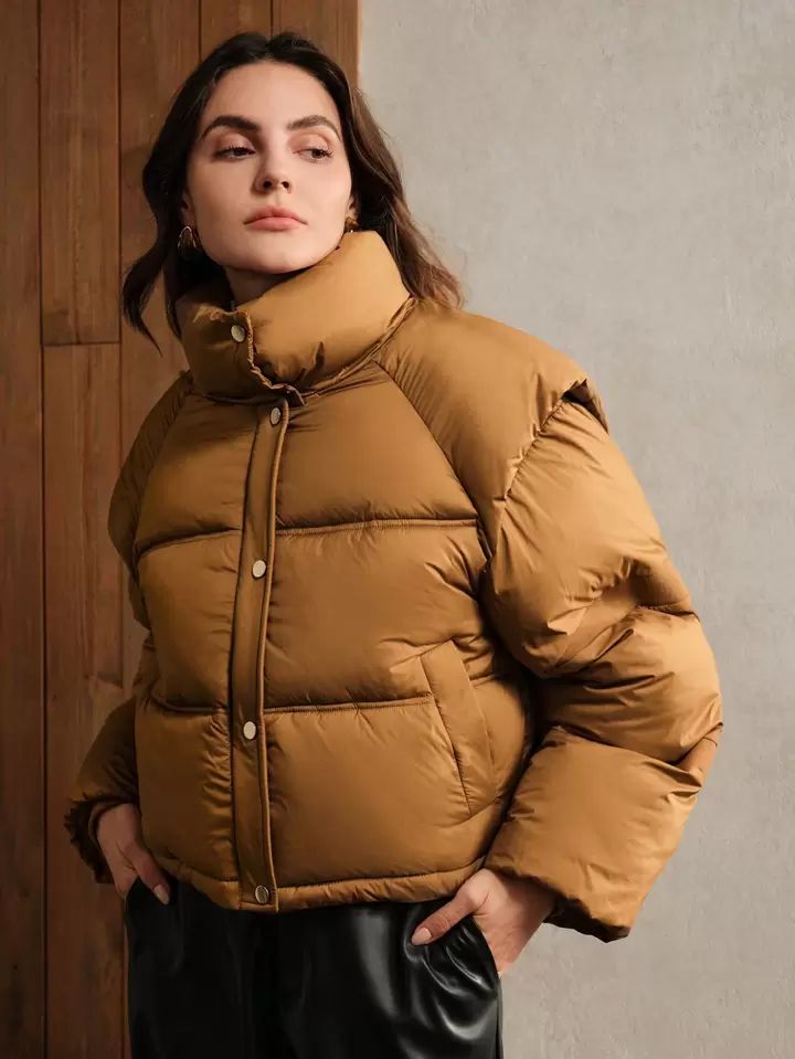 "Dramatic"  Brown Puffer Jacket