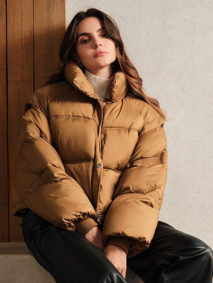 "Dramatic"  Brown Puffer Jacket
