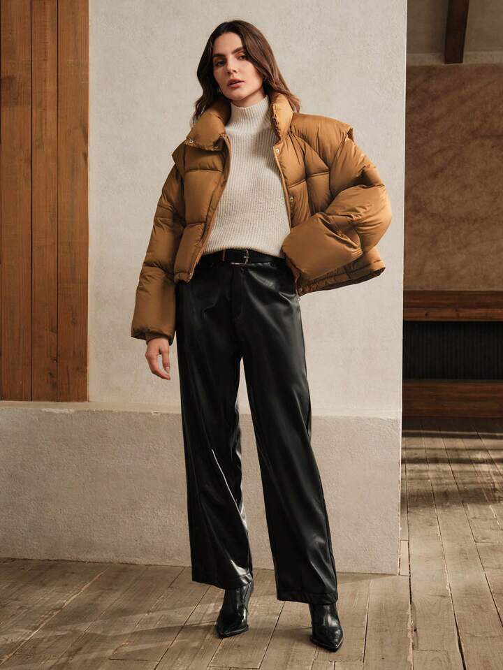 "Dramatic"  Brown Puffer Jacket