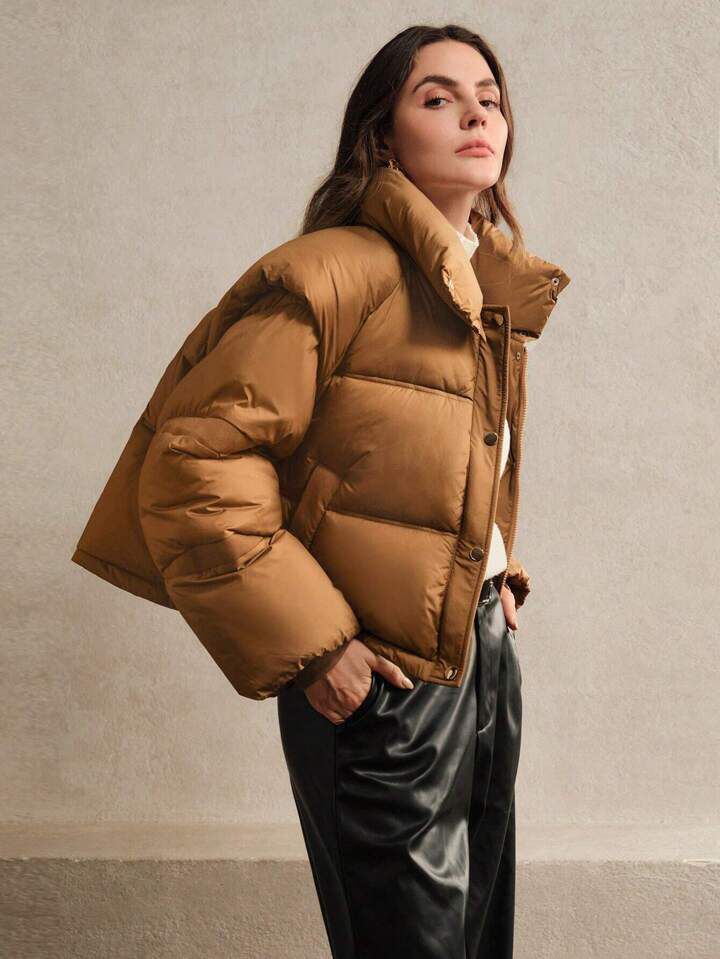 "Dramatic"  Brown Puffer Jacket