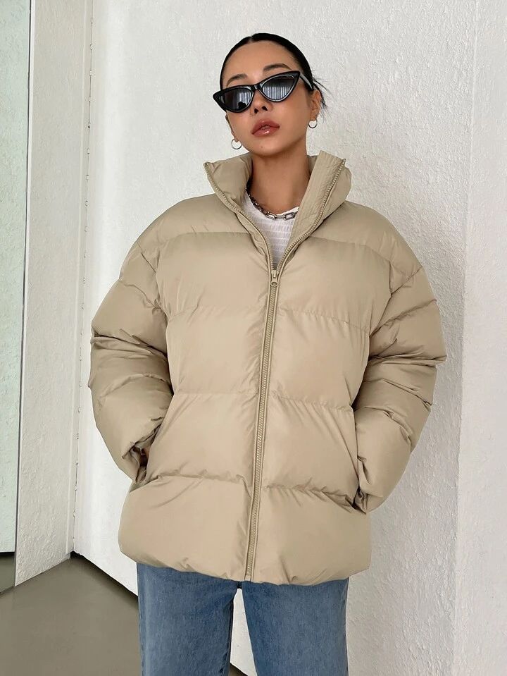 "Sawera" Beige Puffer Jacket
