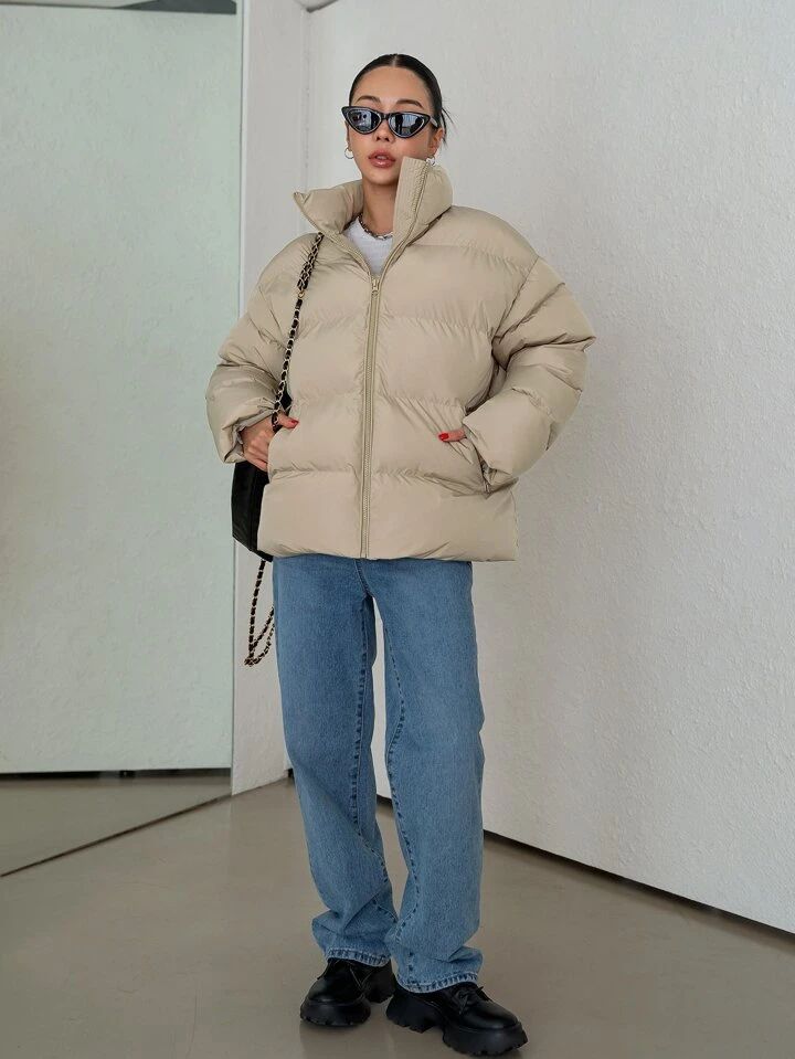 "Sawera" Beige Puffer Jacket
