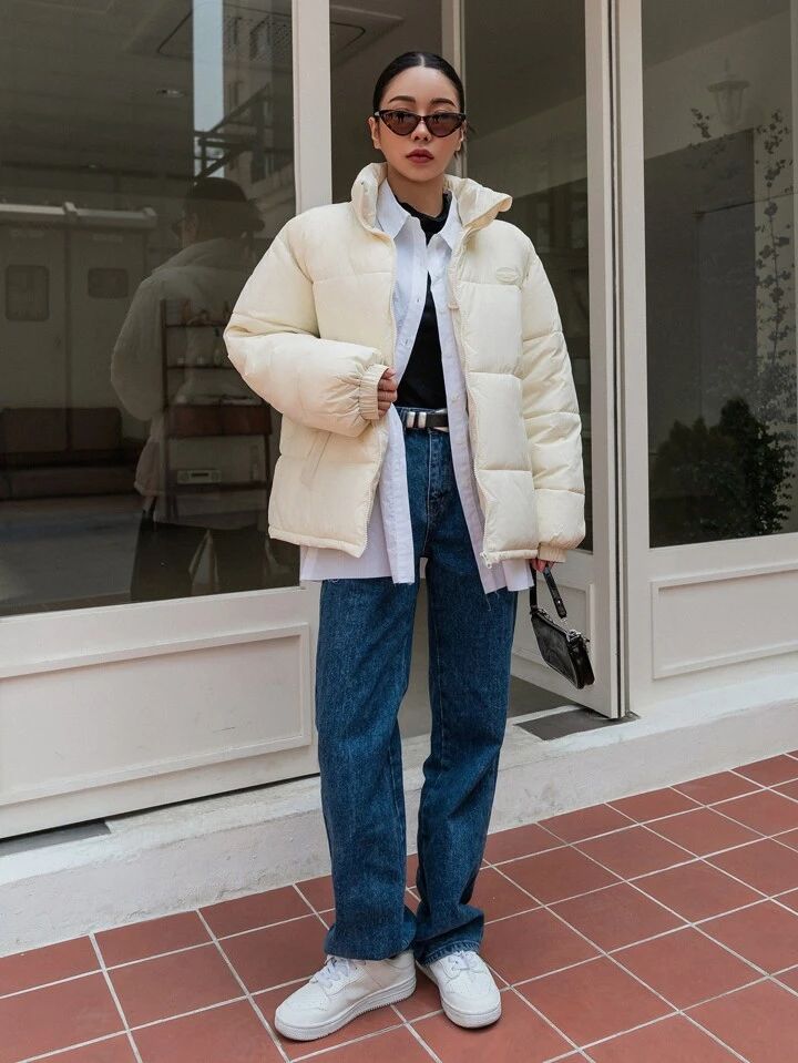 "Amaze" White Puffer Jacket