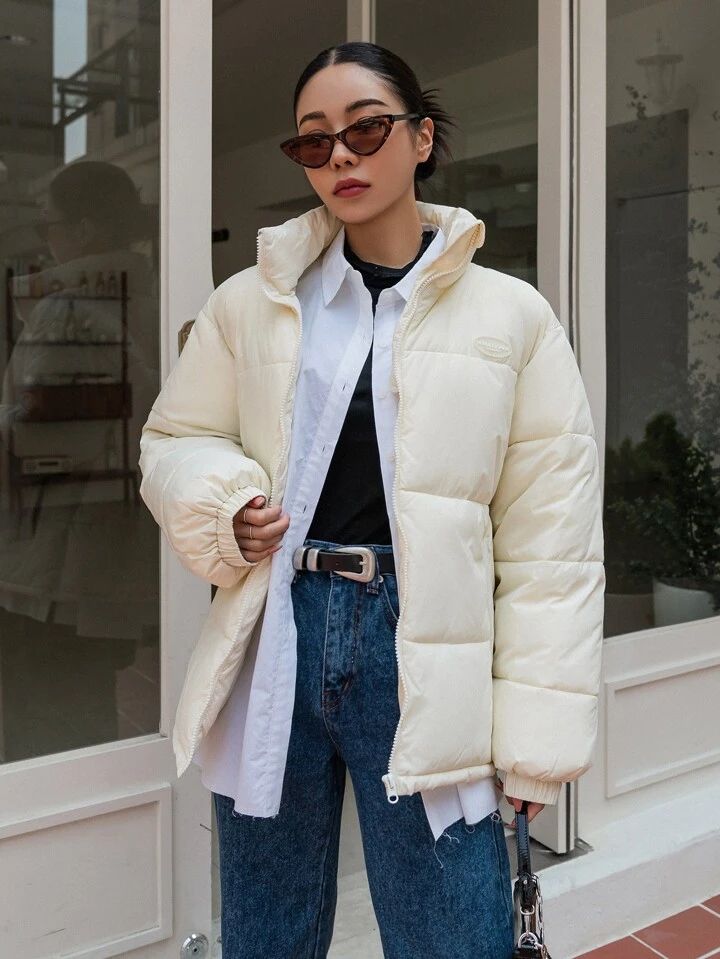 "Amaze" White Puffer Jacket