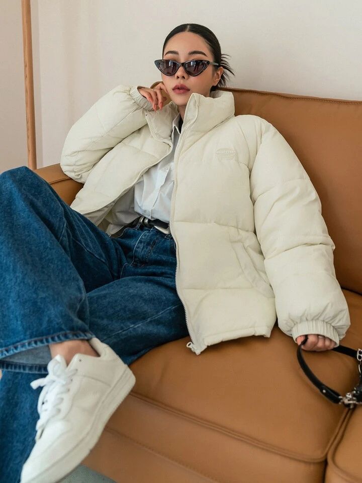 "Amaze" White Puffer Jacket