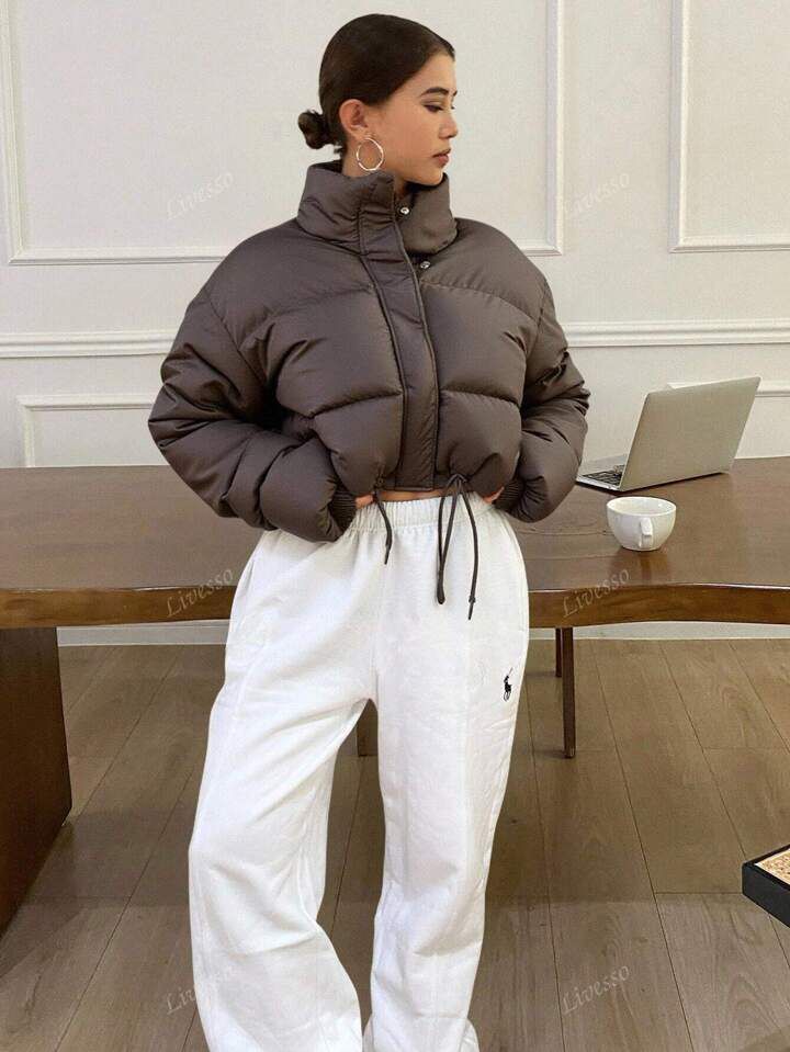 "Bombshell" Cream Puffer Jacket