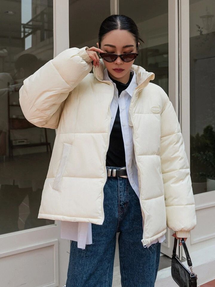 "Amaze" White Puffer Jacket