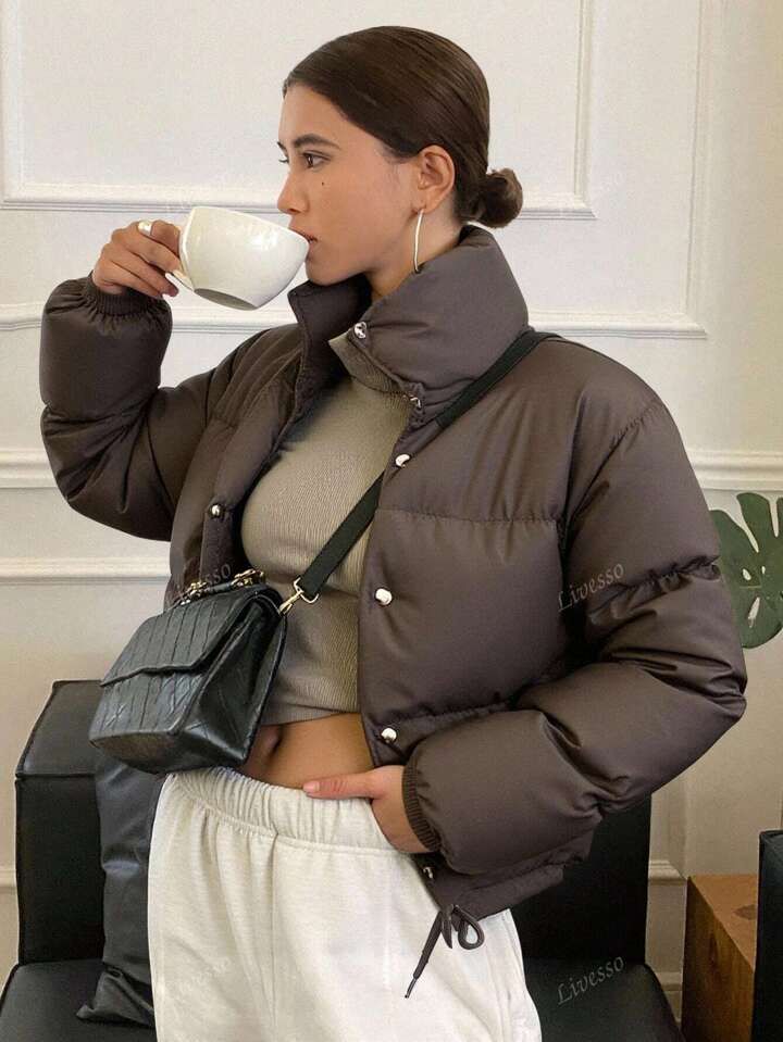 "Bombshell" Cream Puffer Jacket