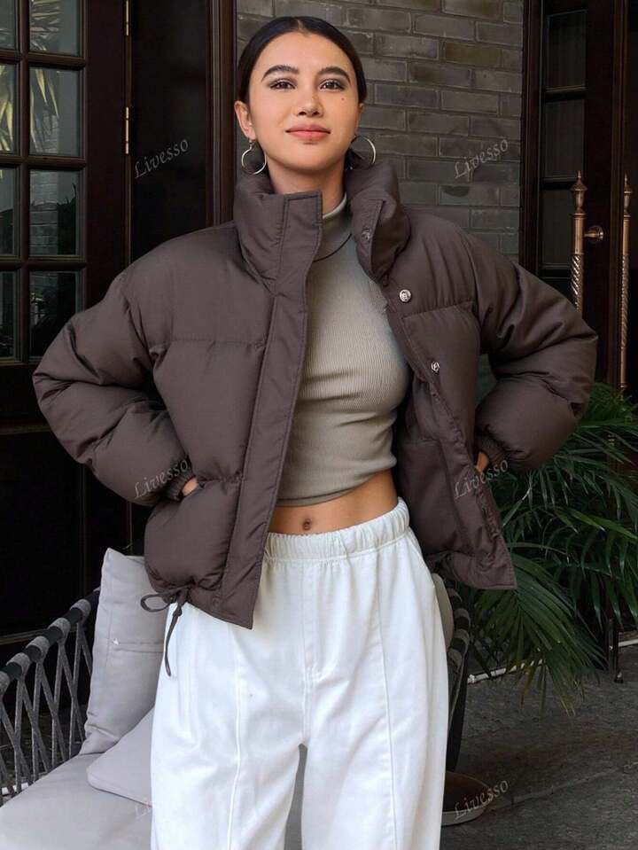 "Bombshell" Cream Puffer Jacket