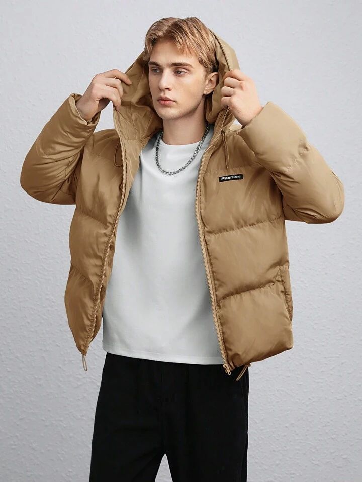 "Fashion icon" (Unisex) Dark Beige Puffer Jacket