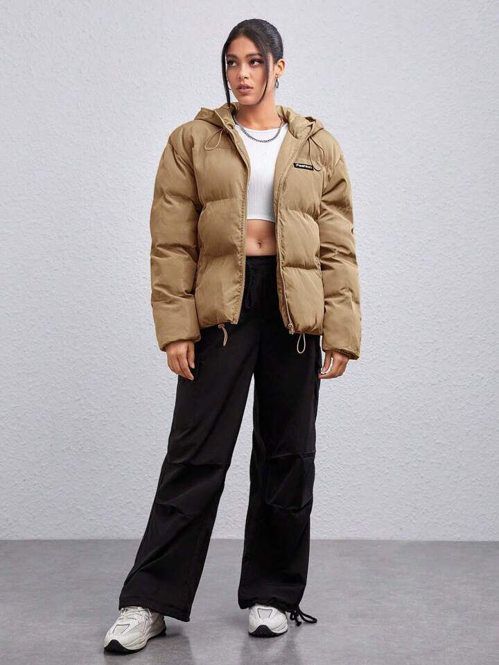 "Fashion icon" (Unisex) Dark Beige Puffer Jacket