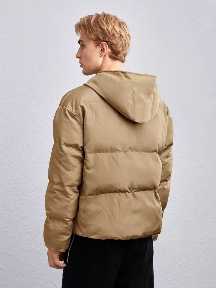 "Fashion icon" (Unisex) Dark Beige Puffer Jacket