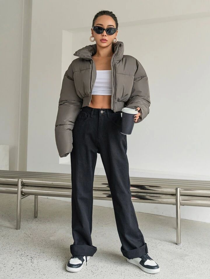 "Head-turner" Grey Puffer Jacket