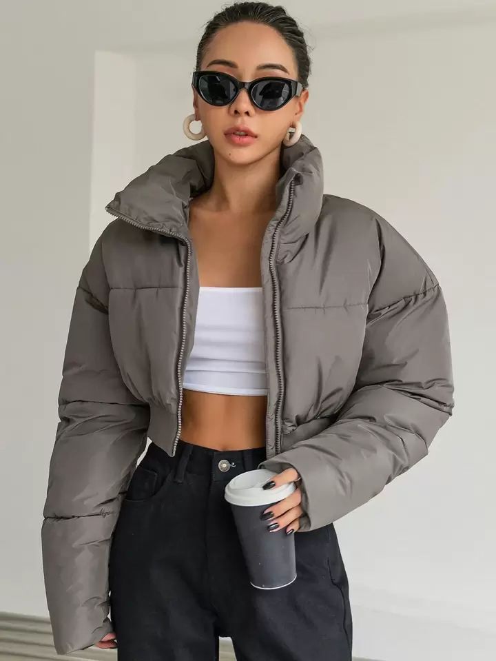 "Head-turner" Grey Puffer Jacket