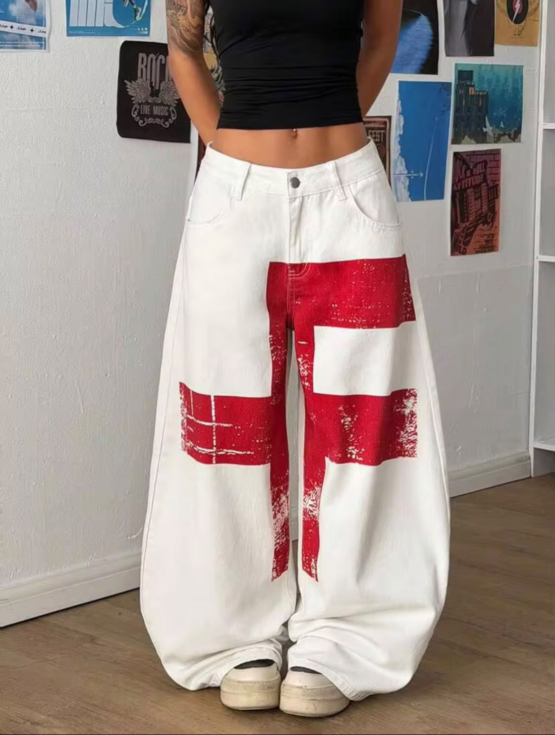 *Best Seller*HF Printed White Jeans