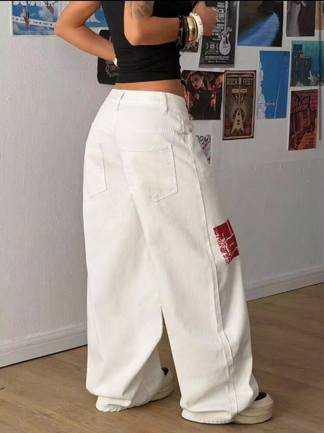 *Best Seller*HF Printed White Jeans