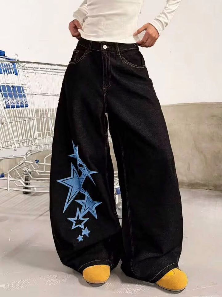 *Best Seller" Stars Printed Black Jeans