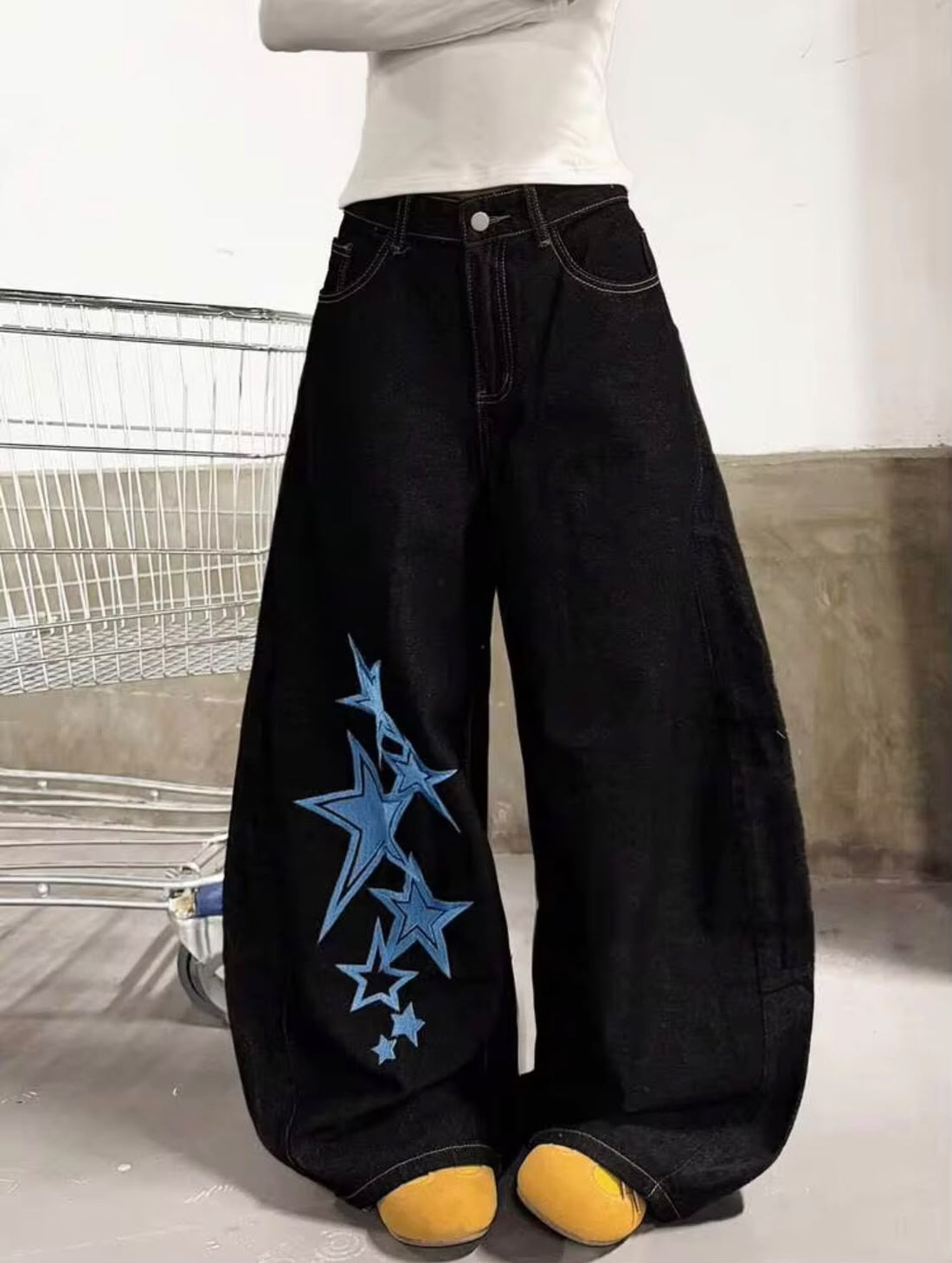 *Best Seller" Stars Printed Black Jeans