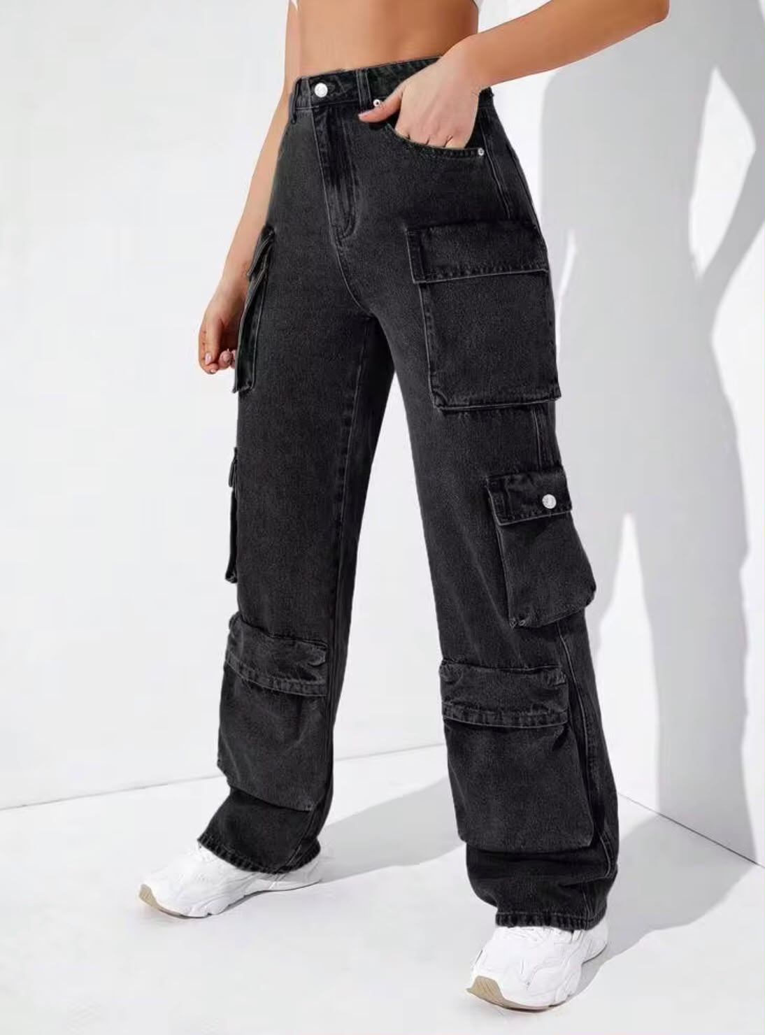 10 Pocket Black Cargo Pant
