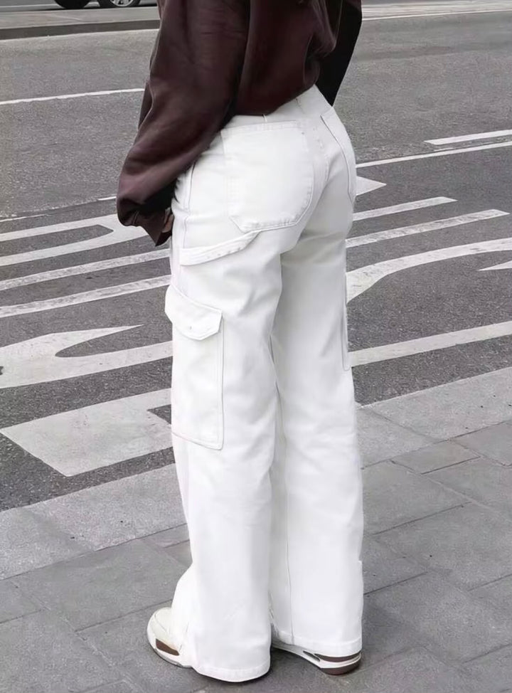 "Glamour" Multipocket White Cargo Pant