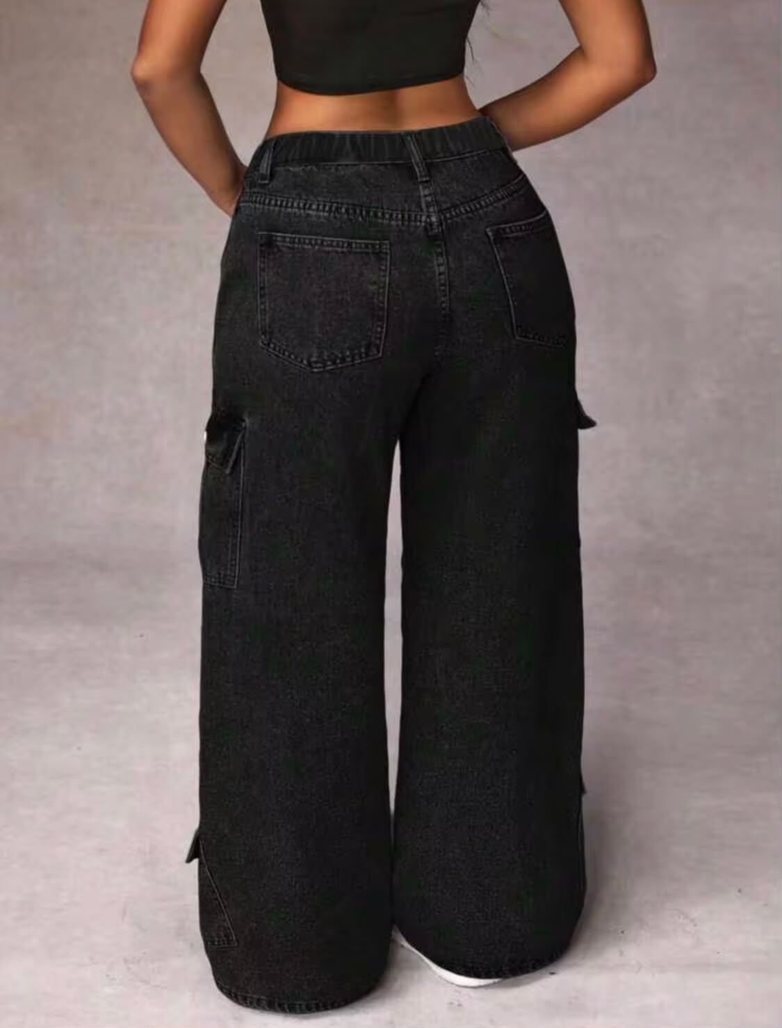 "Gem" Multipocket Black Cargo Pant